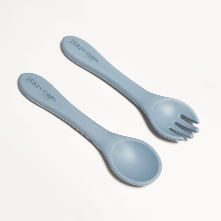 Silicone spoon and fork set