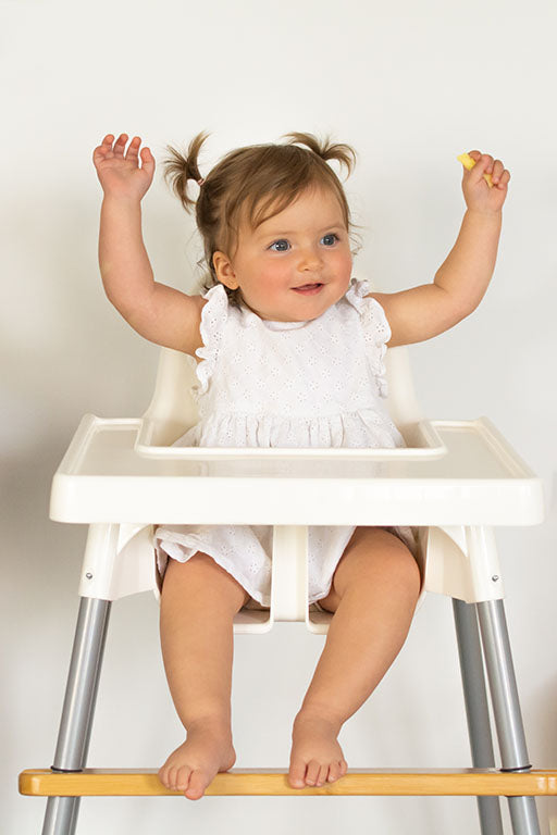 Adjustable Baby Highchair Foot Rest Pedal High Chair Natural